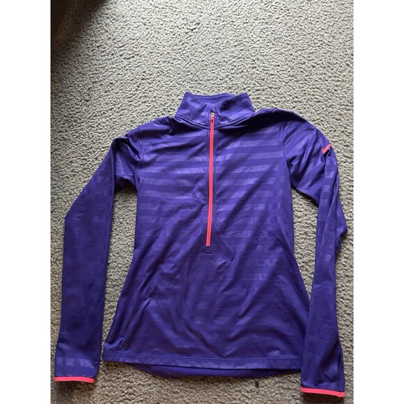 Nike Jackets & Blazers - Nike Pro DRI FIT Women's Long Sleeve Shirt Purple Size MEDIUM 1/2 zip UP